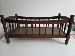 Antikes Puppenbett Holz dunkel