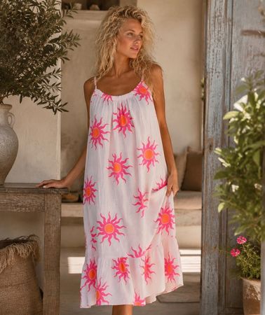 Neues cooles Musselin Sommerkleid 100% Cotton eher Gr.M