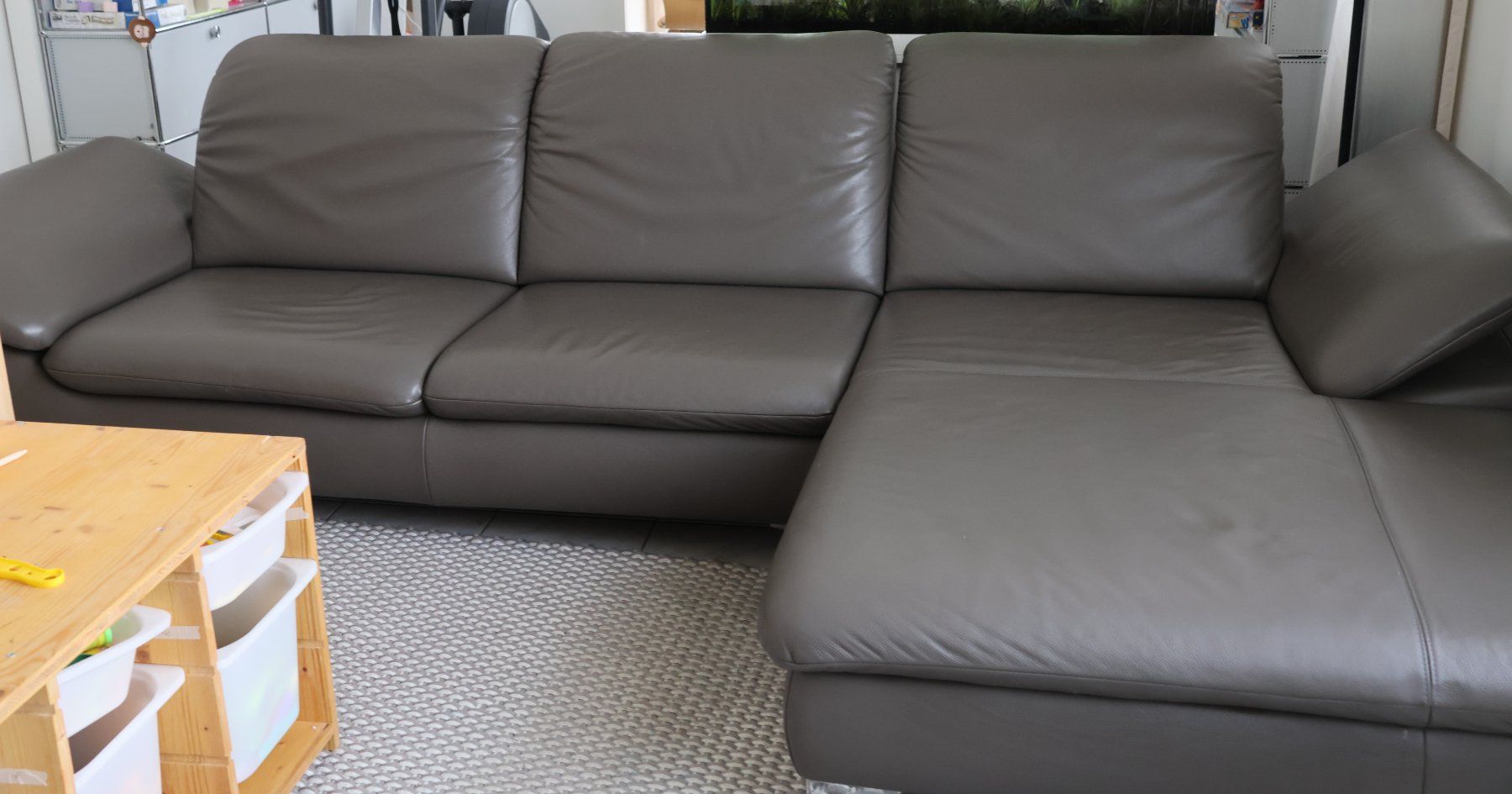 Sofas: Ledersofa mit Longchair – D'occasion à Balzers par MinimenschMia 2