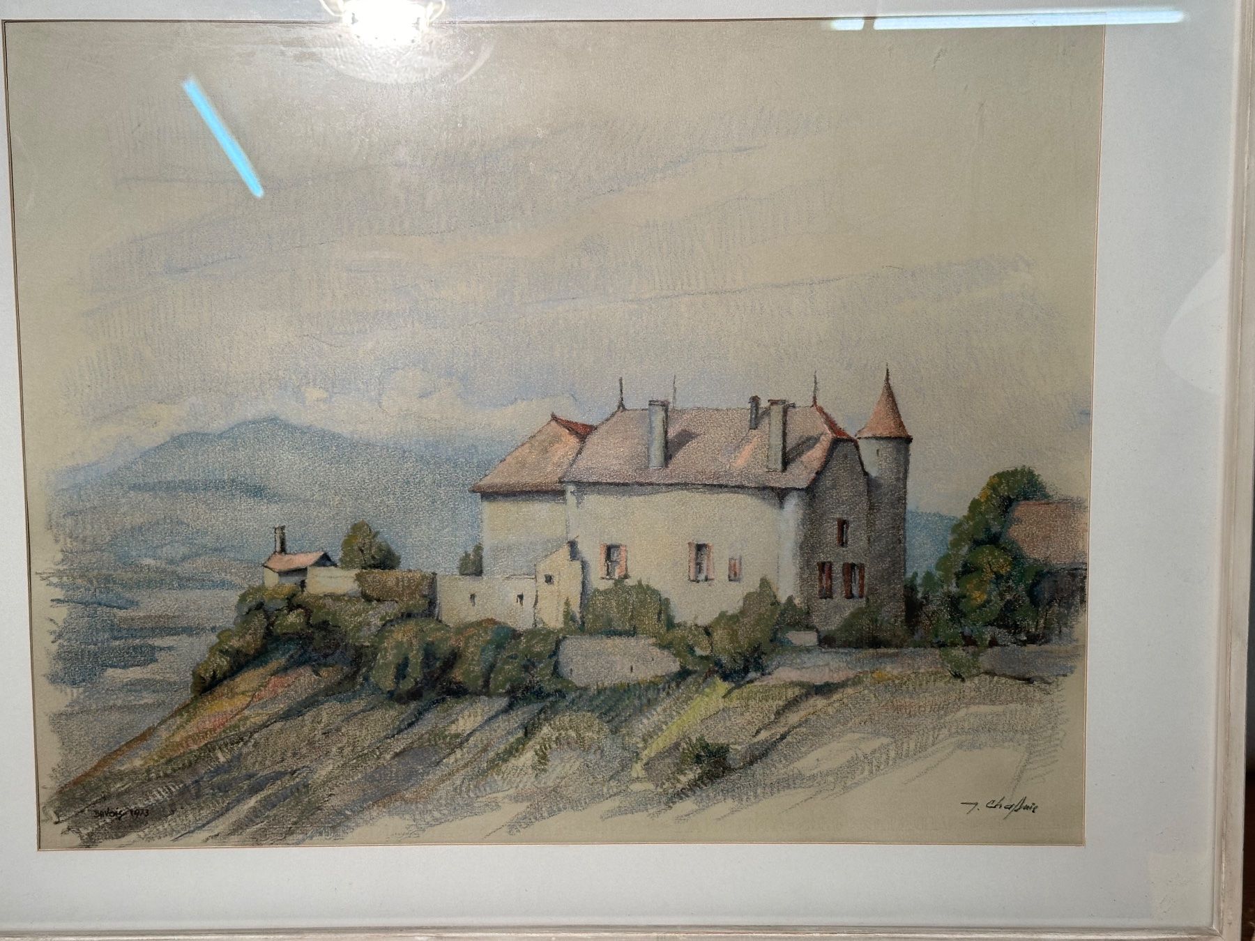 Gemälde: Belle peinture au crayon signée – Gebraucht aus Lausanne von artnouveau04