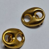 Vintage Ohrclips Kaffeebohne vergoldet #C1