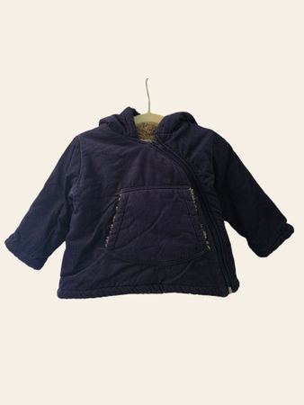 Baby Boden Feincord Schlupfjacke 80–86 – Dunkelblau Teddy