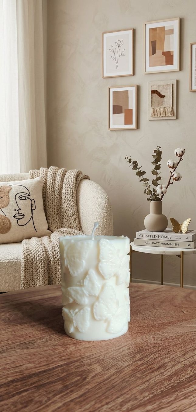 Candele: Designer-Kerze: Schmetterlinge – Nuovo e nell'imballaggio originale da Sisseln AG venduto da swissheartandhand