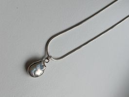 Silberkette 45cm, mit Süsswasserperle 925