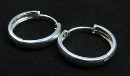 Silber 925 Creolen Ohrringe 20 mm / 3,5 mm