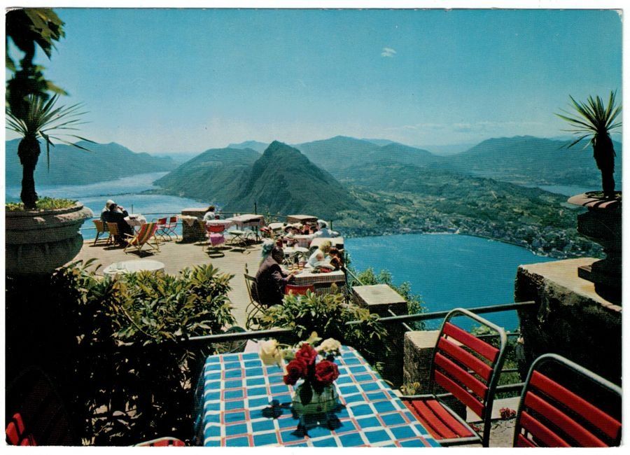 Cartoline postali: Monte Bré, Kulmterrasse, um 1960 – Usato da Frauenfeld venduto da POML