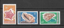 Elfenbeinküste Serie 376 - 378 Meeresfauna ** 24.4.1971
