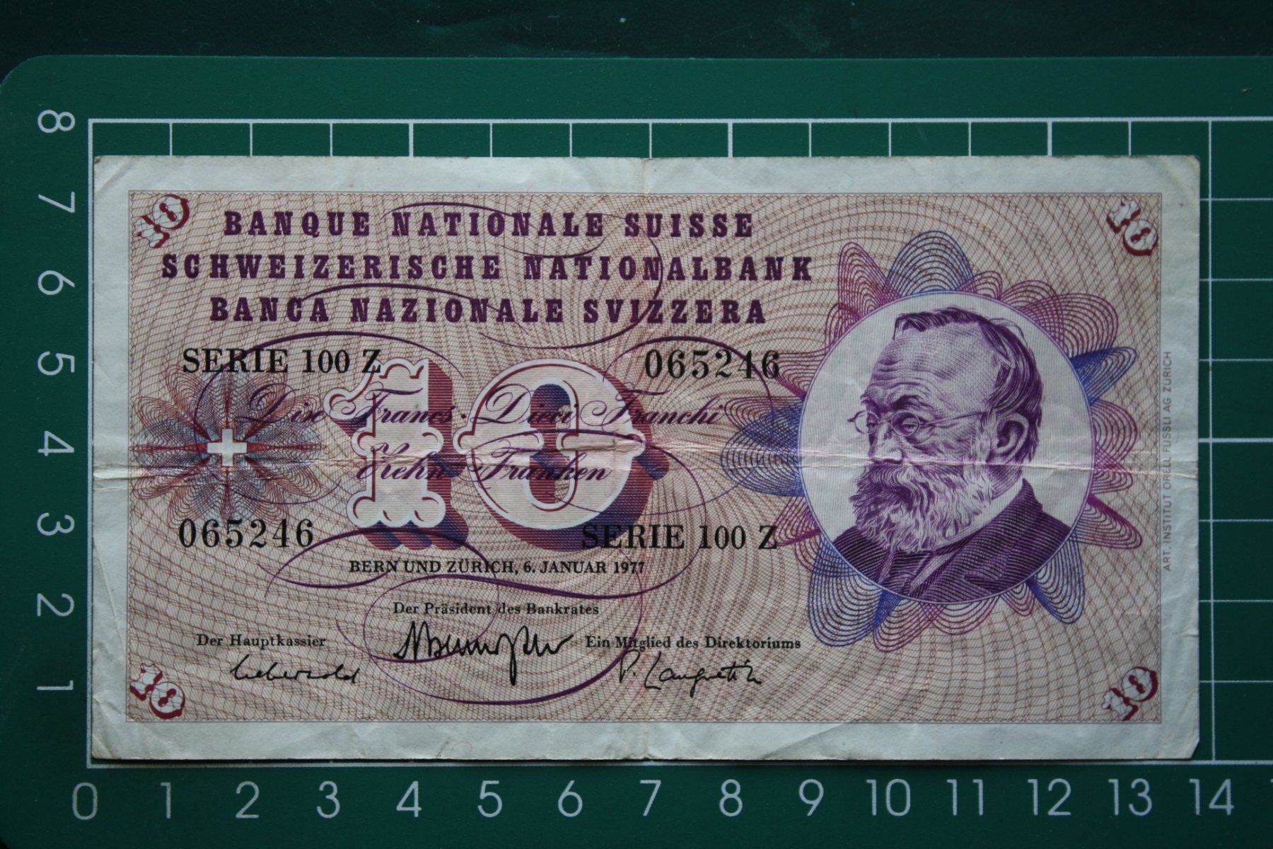 Banconote: gottfried keller banknote 10 franken 1977 – Usato da Laupen BE venduto da Gufi57