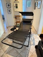 XXL Liegestuhl mit Sonnenschutz und Sidetisch