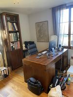 Luxury Hardwood Executive Desk + 2 Matching Bookcases