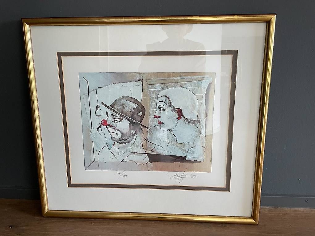 Grafica & Litografie: Rolf Knie Lithographie 2 Clowns – Usato da Geroldswil venduto da Floristik2015