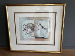 Rolf Knie Lithographie 2 Clowns