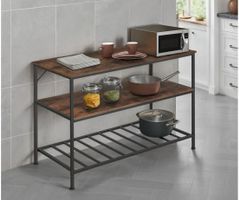 Küchenregal Akeley Industrial Holz dunkel, rustikal