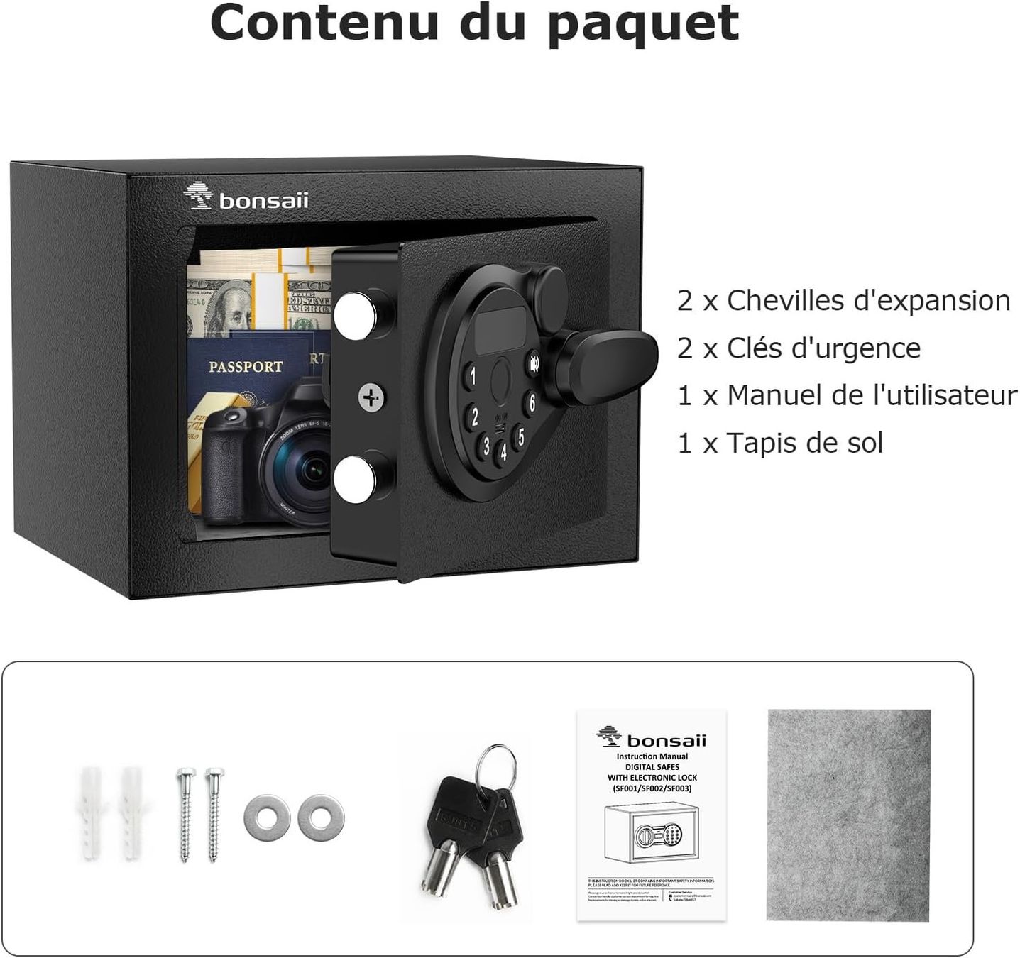 Tresor: Tresor Safe elektronisch 6,6L Zahlencode LED schwarz – Neu und originalverpackt aus Wittenbach von SELVARO 5