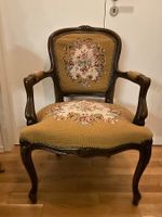 Antik Gobelin Stickerei Sessel Fauteil  Armsessel Stuhl