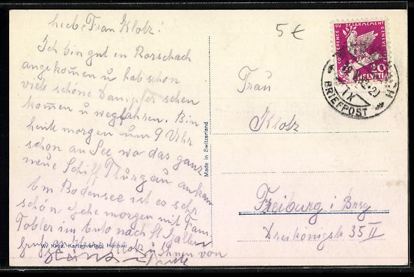 Cartoline postali: AK Rorschach, Hafen, 1932 – Usato da Berlin venduto da bartko-reher 1