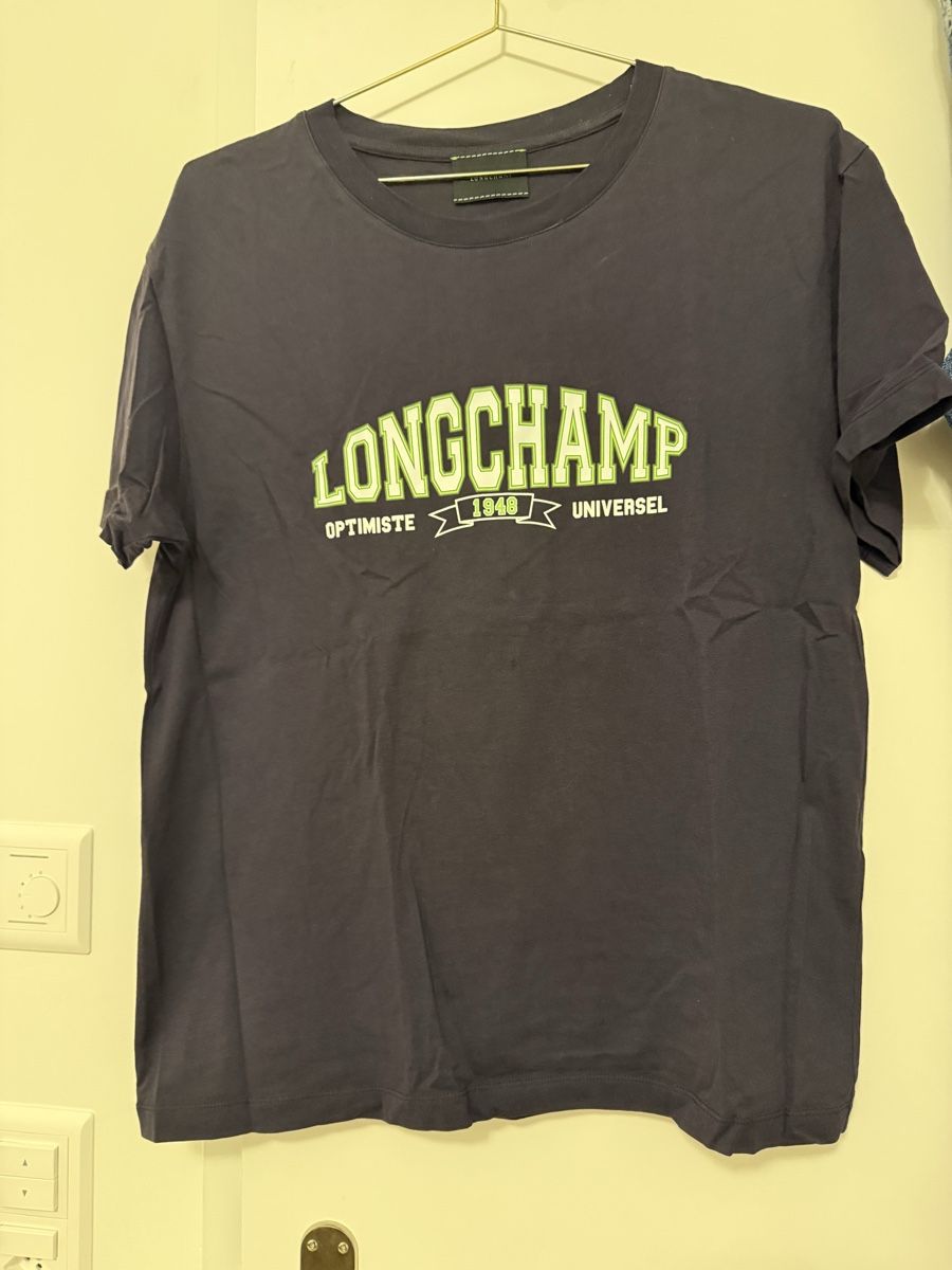 T-shirt: Longchamp T-Shirt, Grösse M, Dunkelblau – Usato da Perlen venduto da b.b10 1