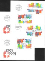 4 FDC Serie Z91 - Z98 700 Jahre Eidgenossenschaft 22.2.1991