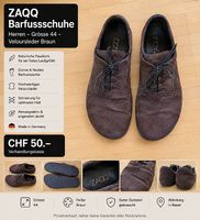 ZAQQ Barfussschuhe Herren Gr. 44  Veloursleder Braun