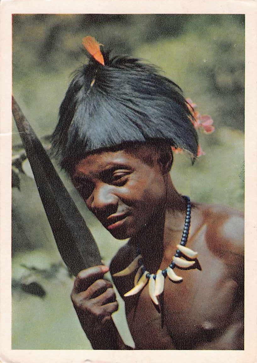 Cartoline postali: MONGO in CONGO GUERRIER - koloniale Ansichtskarte – Usato da Lufingen venduto da TopAnsichtskarten