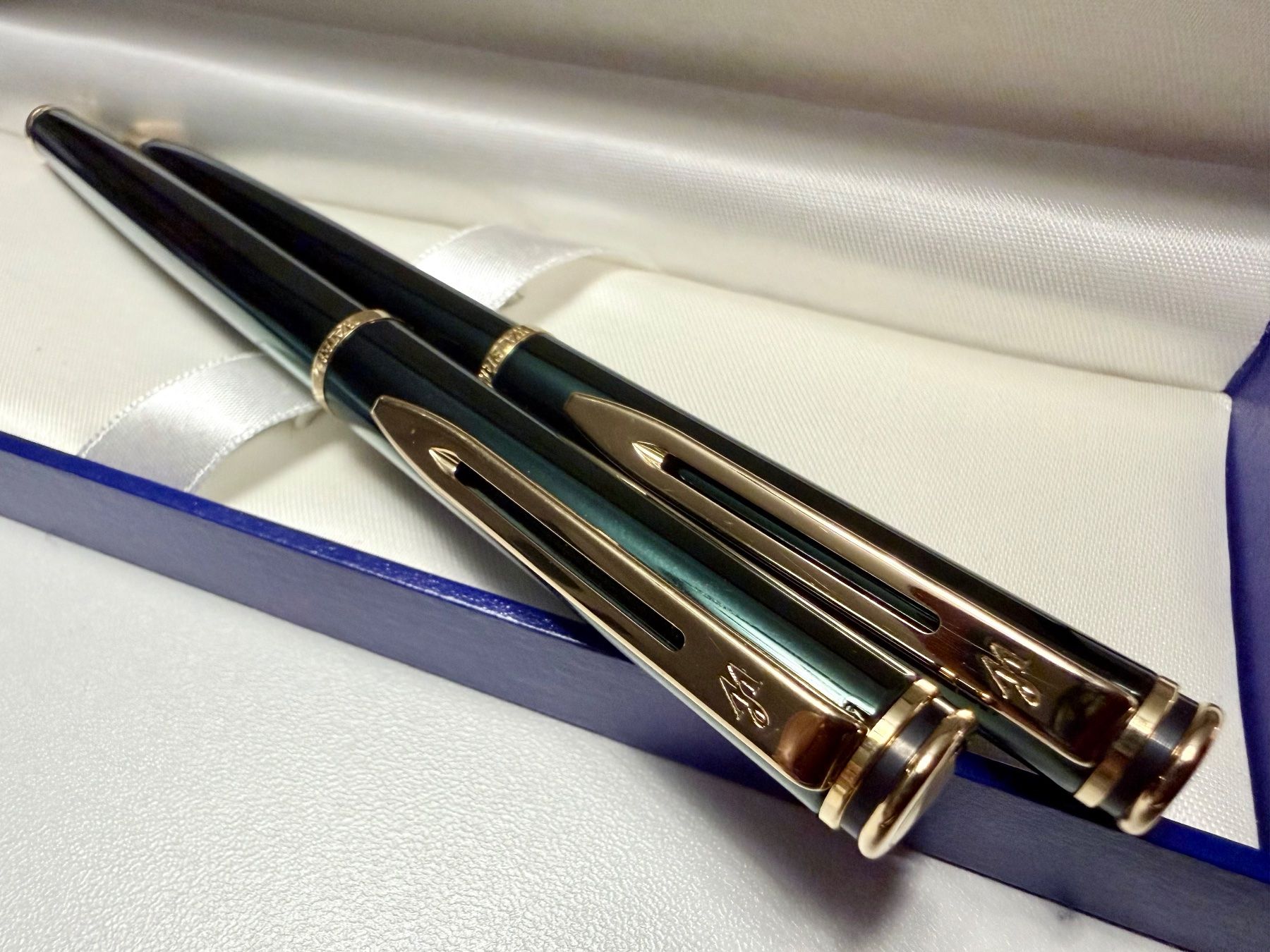 Waterman Penna & Evidenziatori: WATERMAN-Paris "Expert" Set roller & stylo-bille verts + box – Nuovo (secondo la descrizione) da Le Mont-sur-Lausanne venduto da luxurylover