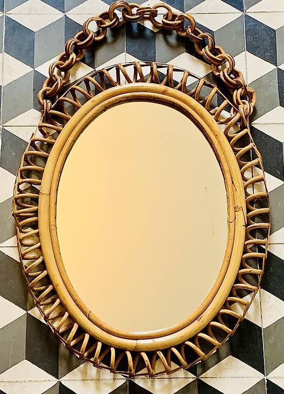 Specchi: Miroir vintage rotin – Usato da Montreux venduto da Barber_Swiss_Vintage 1