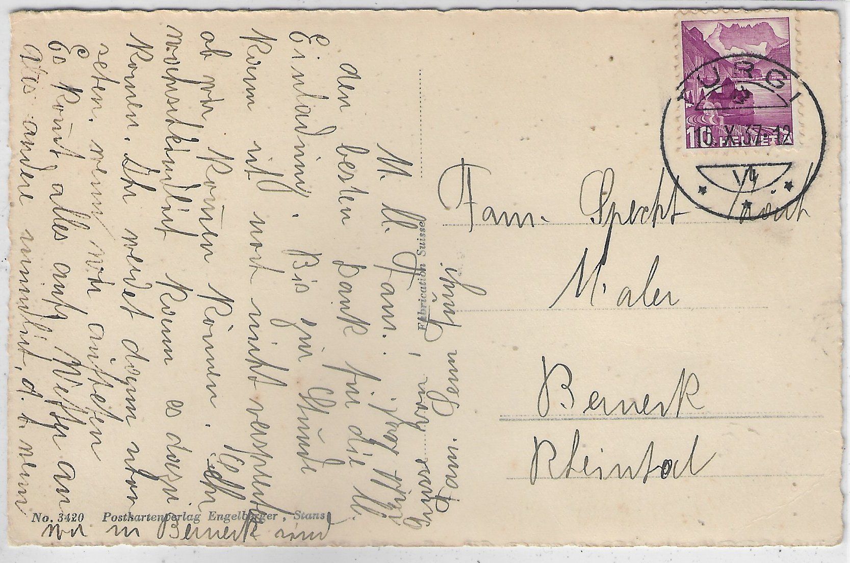 Cartoline postali: Seelisberg - Kirche mit Mythen – Usato da Ettingen venduto da Kartenplanet 1
