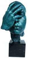SKULPTUR NACH DALI BESINNUNG DER DENKER BRONZEMASKE STILLE