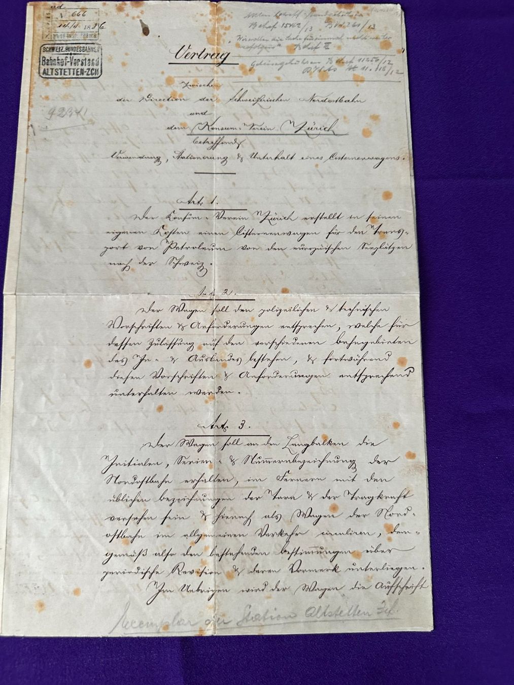 Documents: 2 uralte Dokumente – D'occasion à Zürich par Linthi1 7