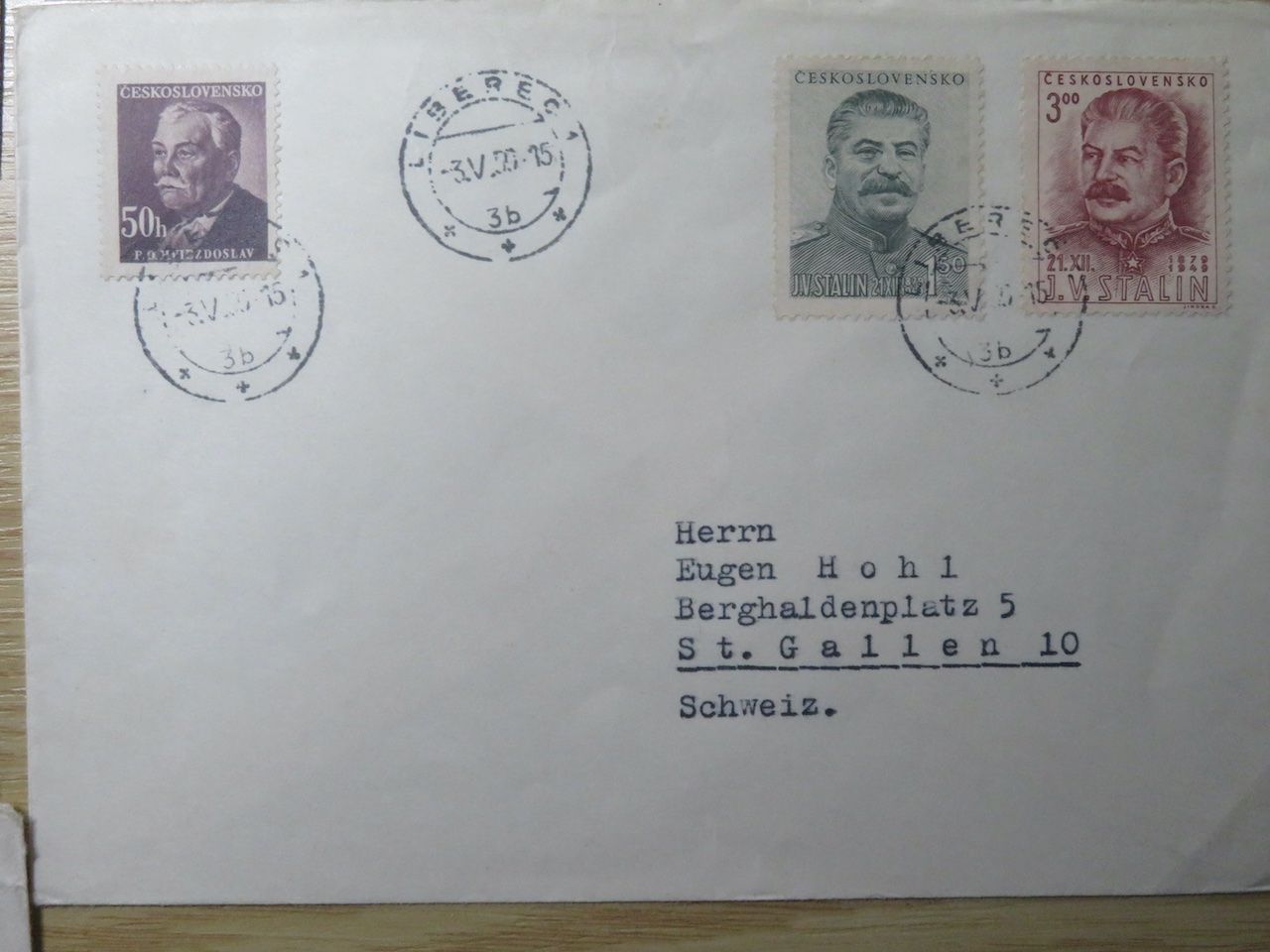 Tutti i francobolli: Tschechoslowakei 7 Briefe teils Einschreiben – Usato da Spreitenbach venduto da heitersberg54 7