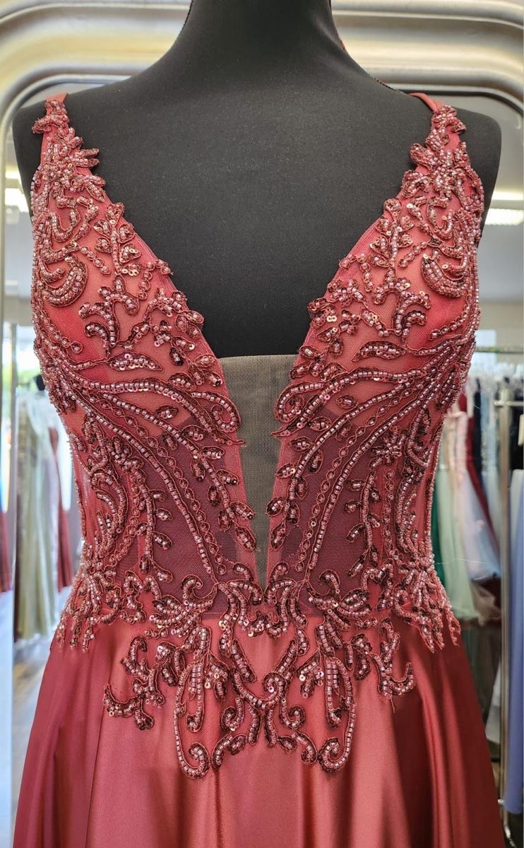 Vestiti: Abendkleid, Gr. 36, NEU Satin, Spitze, Rostrot – Nuovo (secondo la descrizione) da Schlatt ZH venduto da INVA00 2