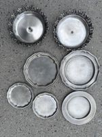 7er Set Vintage Zinnteller & Zierschalen - Diverse Grössen