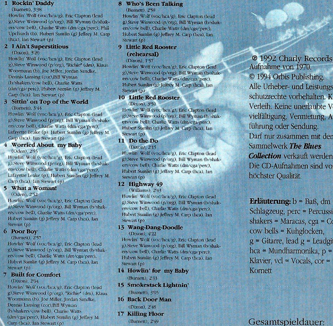CD: Howlin' Wolf LONDON SESSIONS Rolling Stones Delta Blues CD – Usato da Kandergrund venduto da Sososo 4