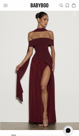 Delilah Maxi Dress - Cherry Lacquer - S