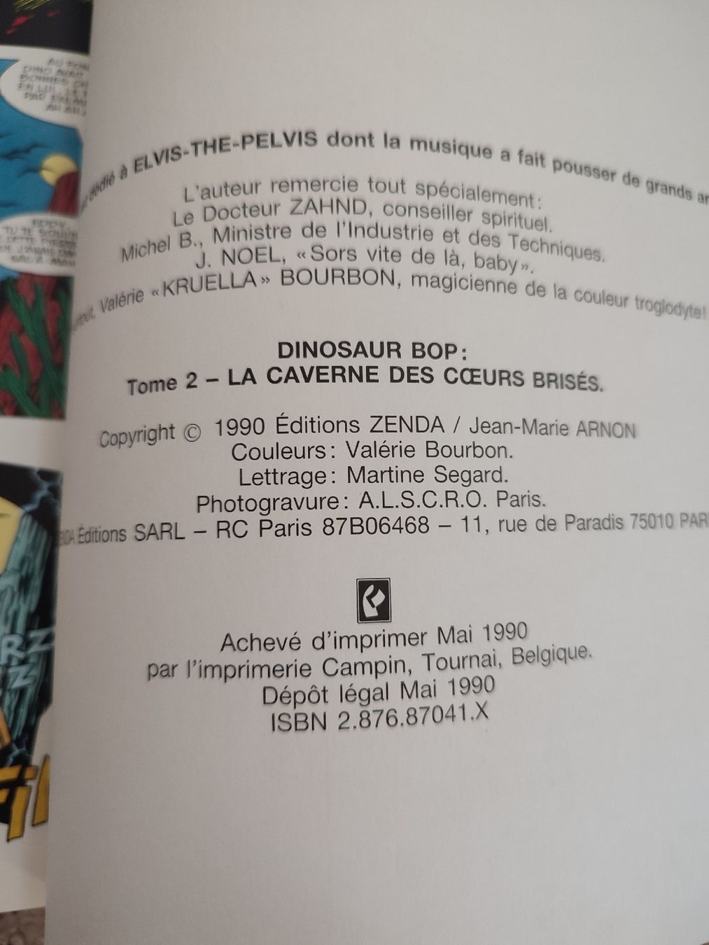 BD: Dinosaur bop - la caverne des coeurs brisés - EO - BE – D'occasion à Bougy-Villars par Vogue 1