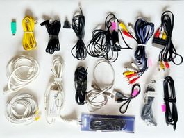 Cables divers Usb, camcode, Tv, téléphone