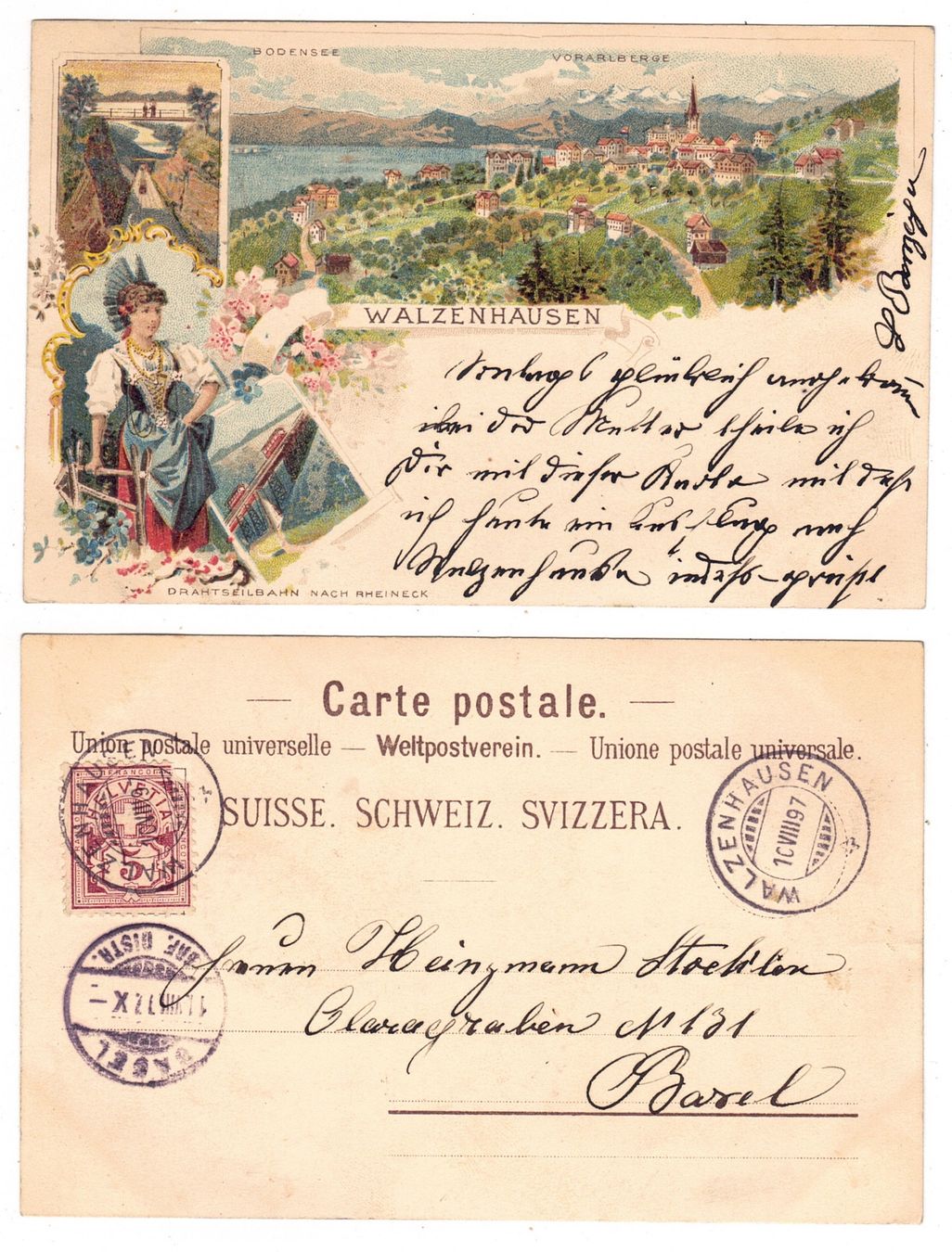 Cartes postales: Walzenhausen (litho) – D'occasion à La Tour-de-Peilz par amjust