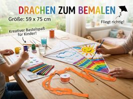 10 Stück Drachen zum Bemalen weiss 59x75 cm NEU & OVP