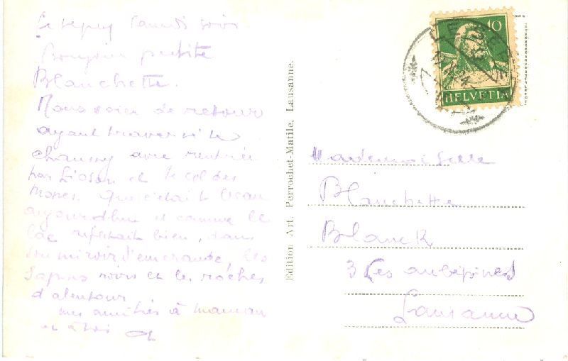 Ansichtskarten: Lac Lioson + 1924 – Gebraucht aus Emmenbrücke von teestube 1