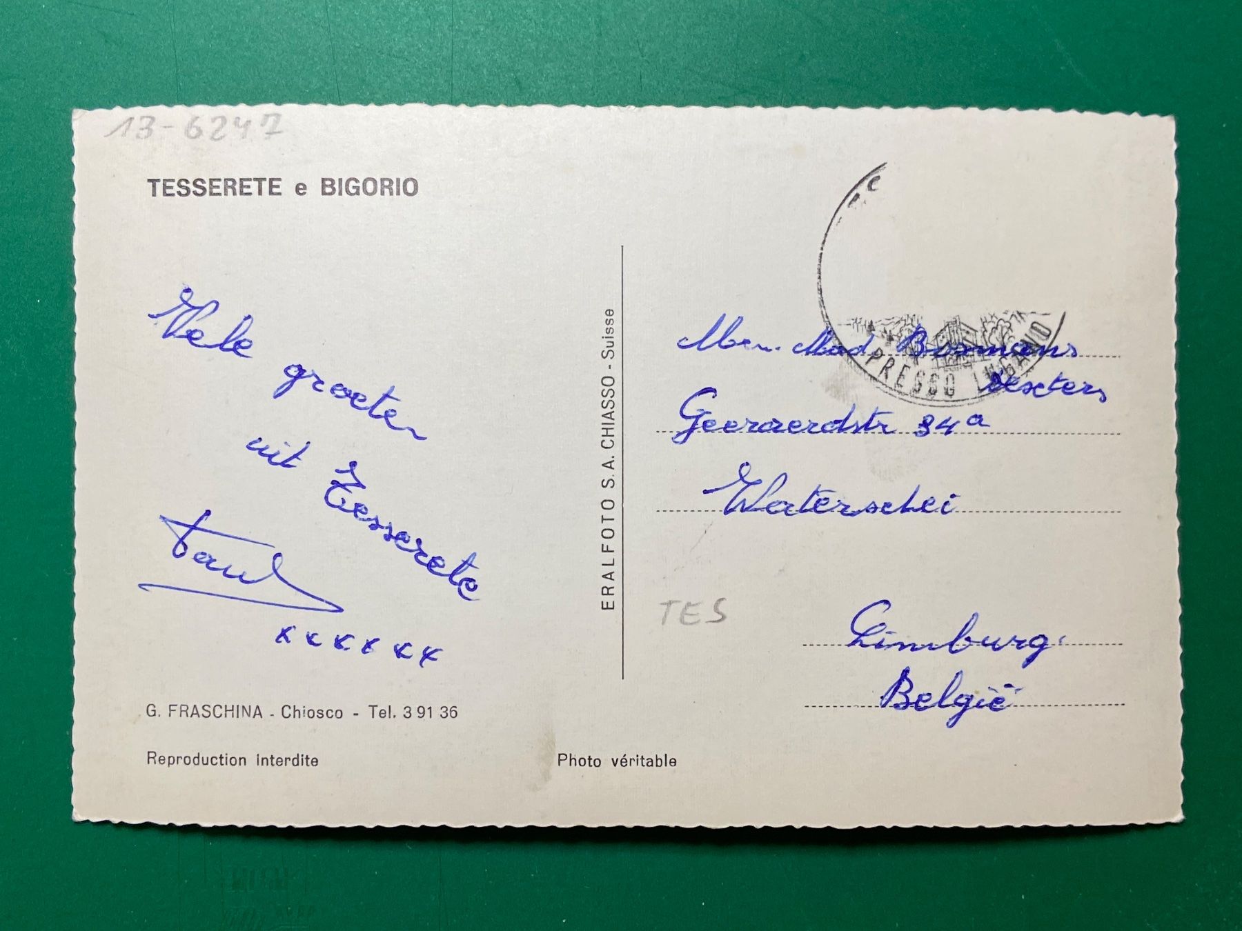 Cartoline postali: Tesserete e Bigorio – Usato da Steg VS venduto da _vinci_ 1