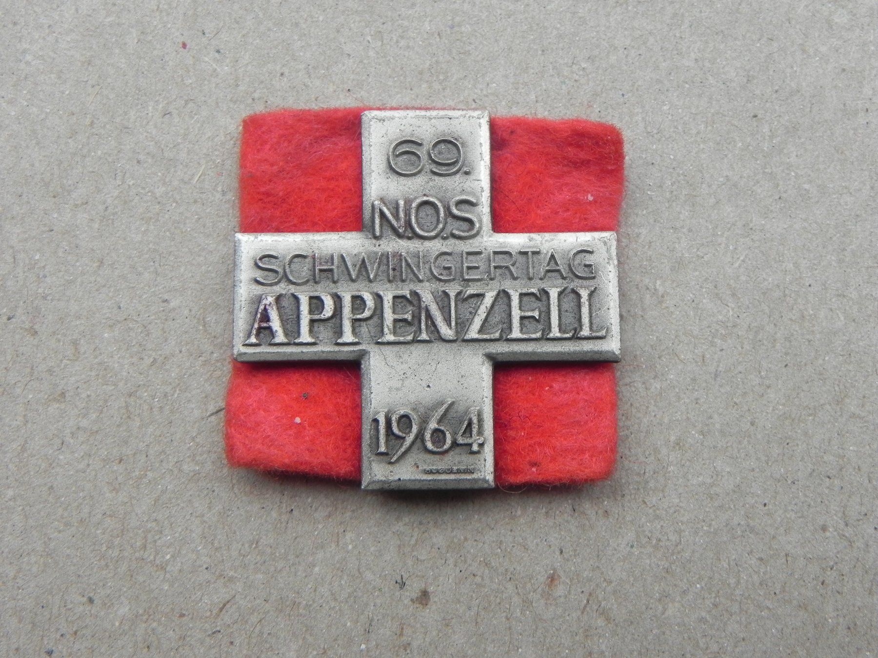 Spille & Fermagli: Abzeichen Brosche NOS Schwingfest Schwingen Appenzell 1964 – Usato da Siebnen venduto da krimsie