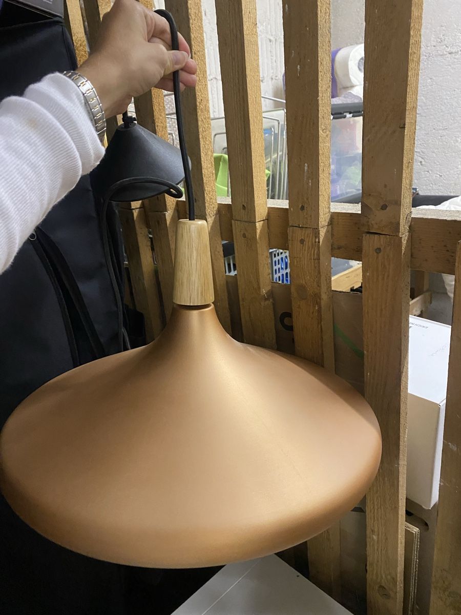 Lustres & lampes de plafonds: Pendelleuchte Kupfer mit Holz – D'occasion à Zürich par yae56 1