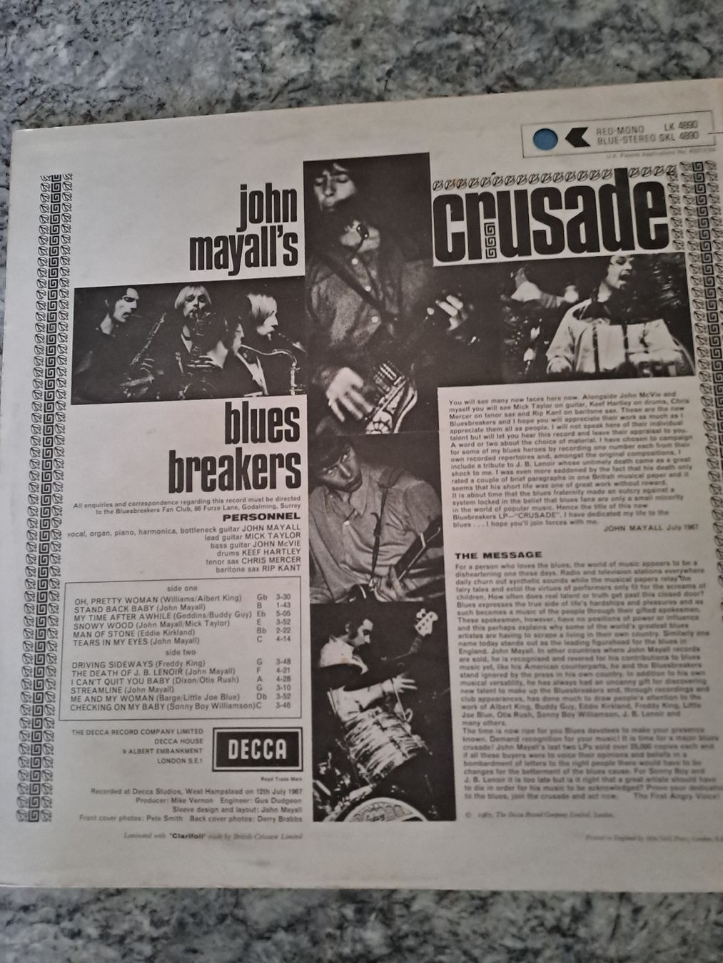 Dischi in vinile: LP  JOHN MAYALL  "Crusade"  DECCA – Usato da Uetendorf venduto da Essiggurken 1