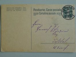 1920, Karte mit idealem Stempel von OERLIKON nach Liestal.