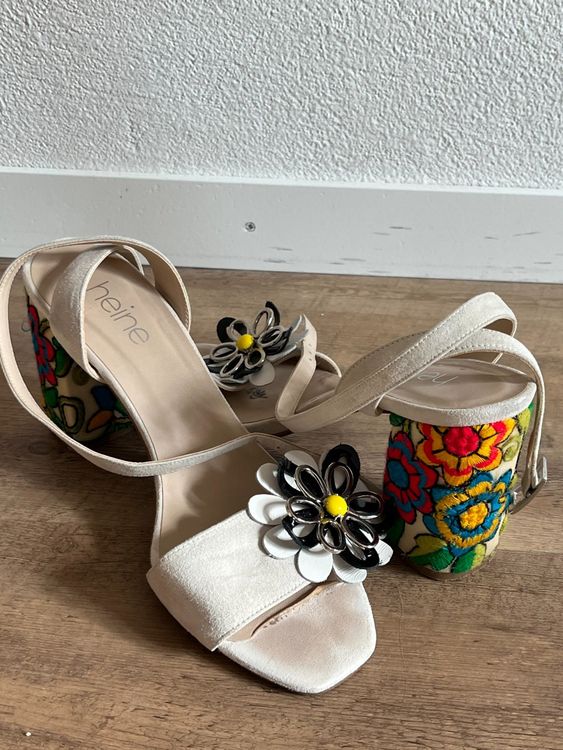 Mega LederSandalen mit Blockabsatz von Heine, Grösse 39 Kaufen auf