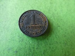Dt. Reich 1920, Mergentheim 1 Pfennig - notmünze
