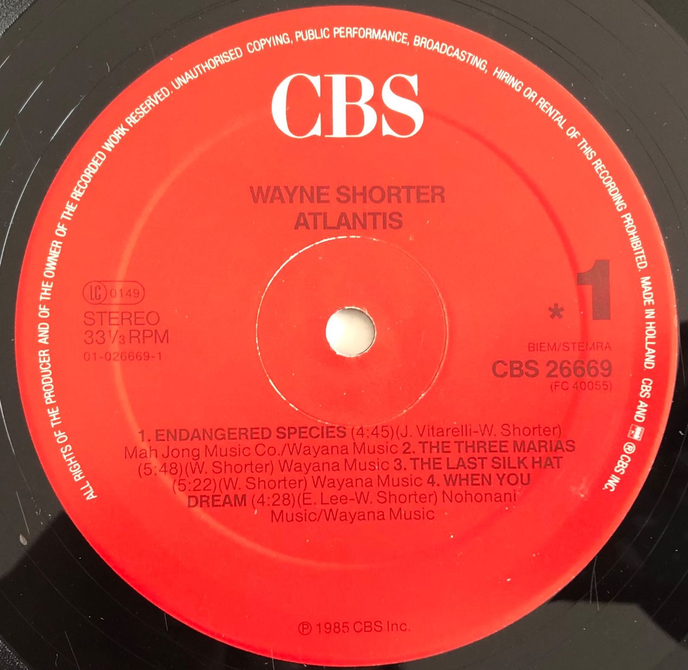 Schallplatten: WAYNE SHORTER - ATLANTIS – Gebraucht aus Poliez-Pittet von Newtown-Records 3