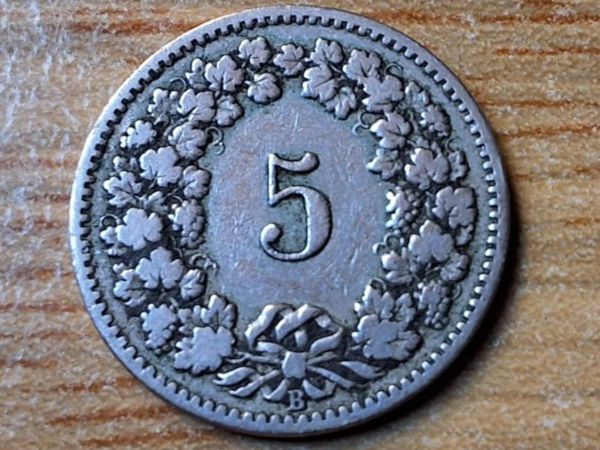 Tutti le monete: 5 Rappen 1902 – Usato da Münchenstein venduto da purbach1 9