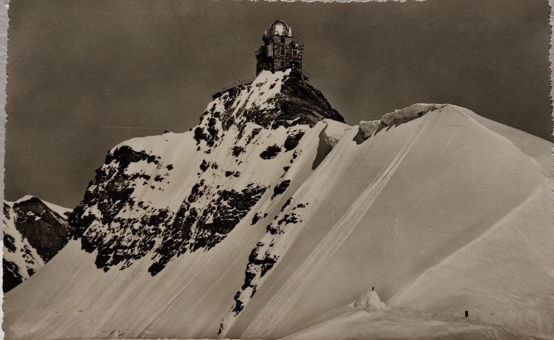 Ansichtskarten: JUNGFRAUJOCH  -  Sphinxpavillon – Gebraucht aus Delémont von Domdom1