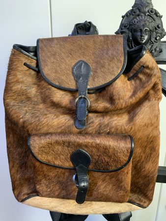 Rucksack Echtfell braun mit Lederdetails guter Zustand